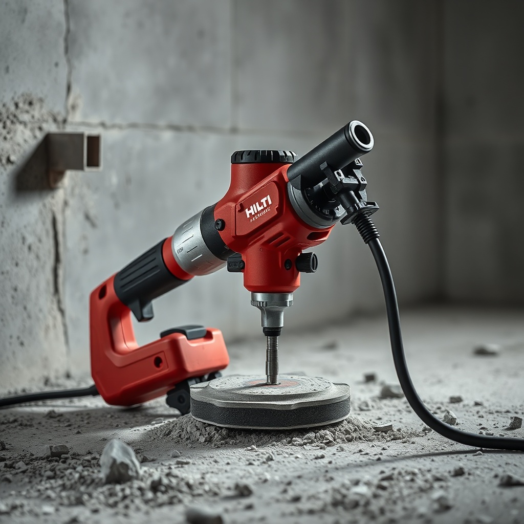 Hilti DD 160 makinesine bağlı toz emme hortumu ve vakum adaptörü