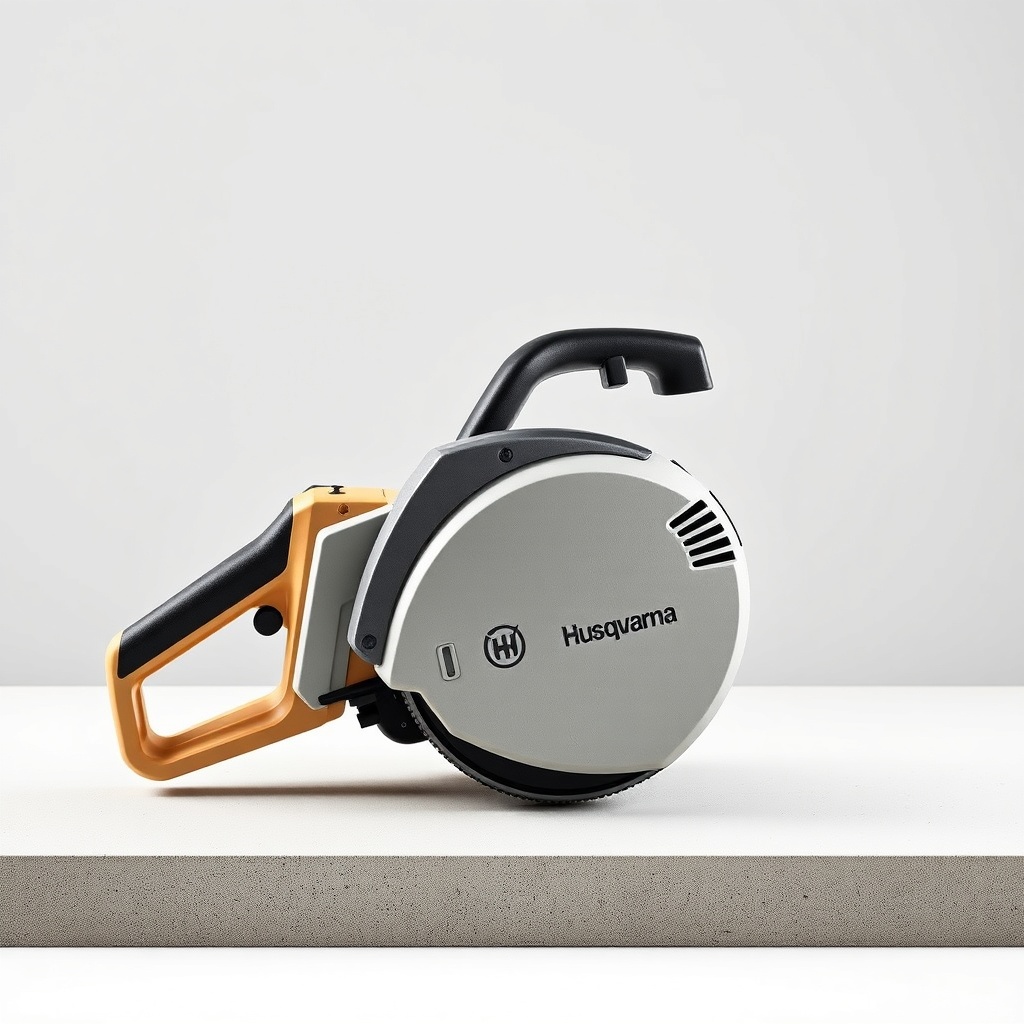 Yakın plan Husqvarna DMS 240 matkap ucu ve beton yüzey