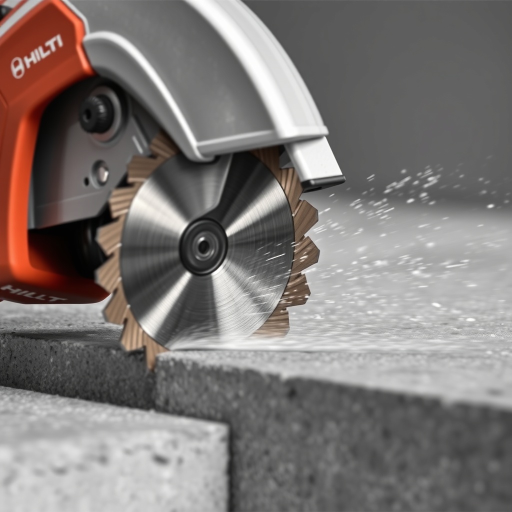 <clean photorealistic photo/illustration of a Hilti DD 160 cutting a reinforced concrete s