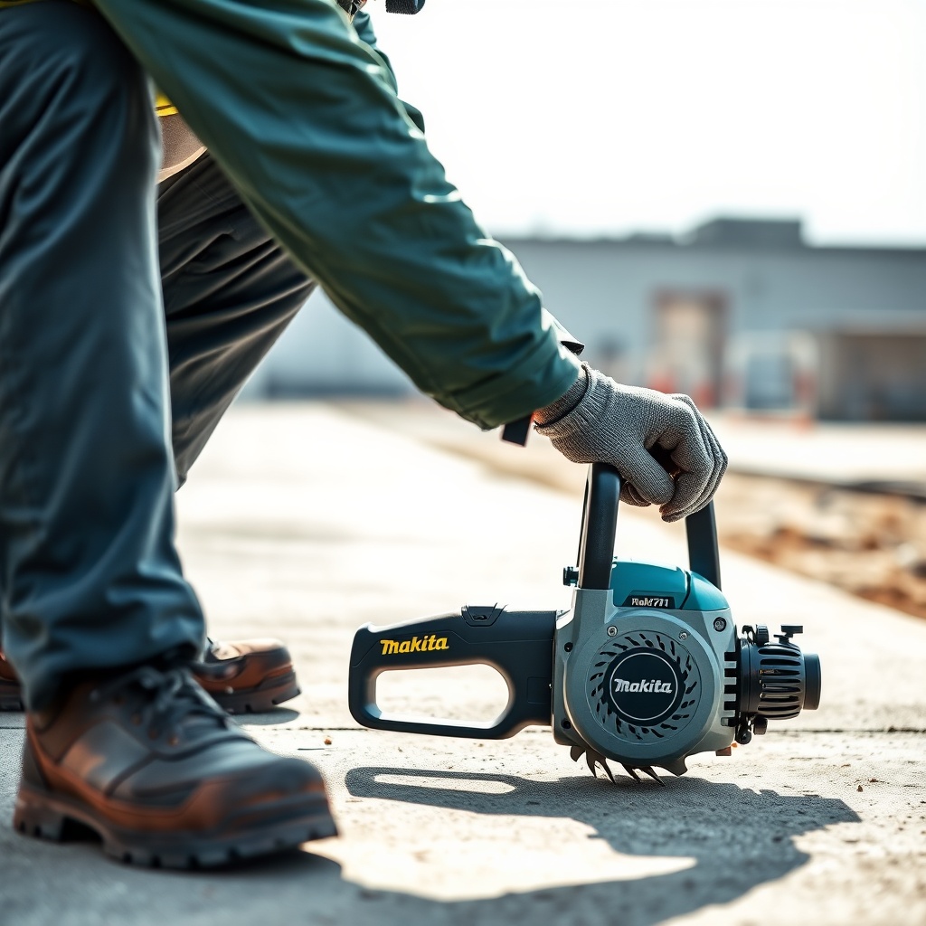 <clean photorealistic photo/illustration of a construction worker wearing full PPE